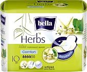 Прокладки BELLA HERBS Tilia softiplait с экстрактом липового цвета 10шт