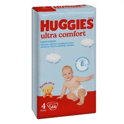 Huggies Ultra Comfort подгузники для мальчиков 8-14 кг 4 размер 66 шт 