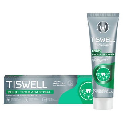 Tiswell зубная паста для укрепления и поддержания здоровья чувствительных десен с троксерутином и гиалуроном 110 гр 