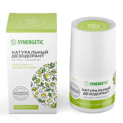 Synergetic натуральный дезодорант бергамот зеленый лайм 50 мл 