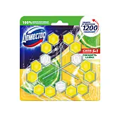 Доместос сила 5 в1 блок для унитаза свежесть лайма защита от микробов и налета 3 гр