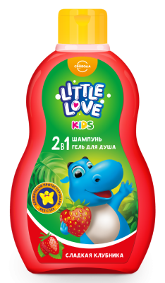 Little love детский шампунь гель для душа 2 в1 сладкая клубника 400 мл 