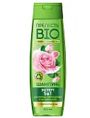 Прелесть Био шампунь с гидролатом розы 5в1 для поврежденных и секущихся волос 400 мл