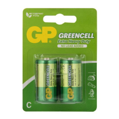 GP батарейки greencell C/R14G 2 шт 