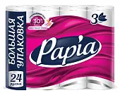 Papia туалетная бумага белая трёхслойная 24 шт