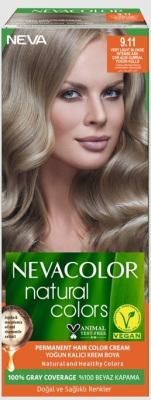Nevacolor Natural Colors стойкая крем краска для волос 9.11 VERY LIGHT BLONDE INTENSE ASH очень светлый блонд интенсивно пепельный 