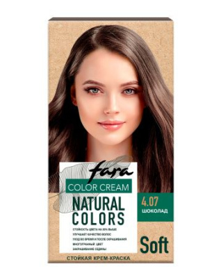 Fara стойкая крем краска для волос natural colors soft 304  шоколад 4.07 