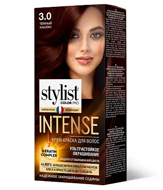 Краска для волос STYLIST COLOR PRO тон 3.0 Темный каштан