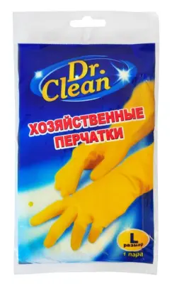 Dr Clean перчатки хозяйственные резиновые Размер XL 
