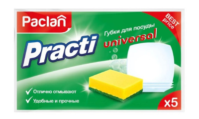 Paclan губки для посуды Practi Universal 5шт 