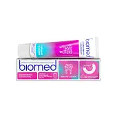 Biomed инновационная зубная паста активное отбеливание и восстановление эмали клубника 65 г