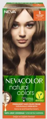 Nevacolor Natural Colors стойкая крем краска для волос 8. светлый блондин 