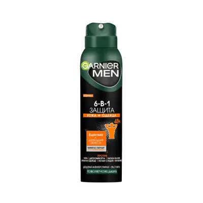 Garnier дезодорант антиперспирант спрей для тела men 6-в-1 защита 48 ч мужской 150 мл 