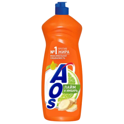 AOS средство для мытья посуды лайм имбирь 900 мл 