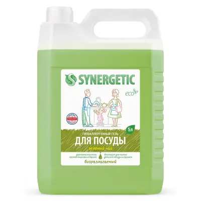 Synergetic средство биоразлагаемое для мытья посуды c ароматом зеленого чая 5 л 