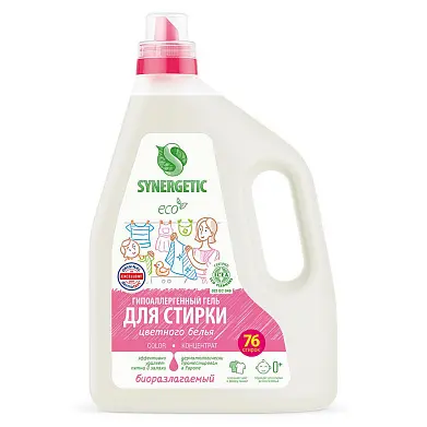 Synergetic color гель для стирки цветного белья 2,28 л 76 стирок