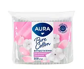 Aura ватные палочки п э пакет 300 шт new