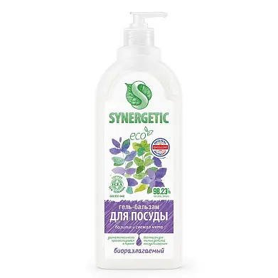 Synergeticгель бальзамдлямытьяпосудыбазиликисвежаямята 1 л