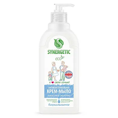 Synergetic жидкое антибактериальное крем мыло кокосовое молочко 0,5 л