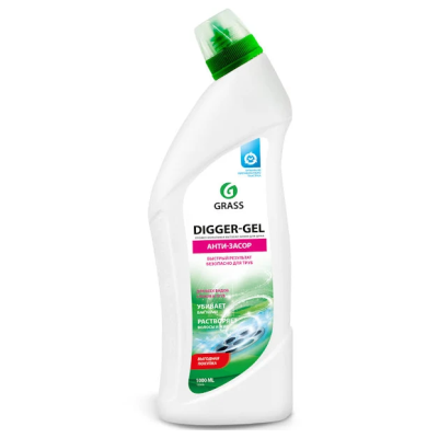 GraSS Digger Gel средство щелочное для прочистки канализационных труб флакон 1500 мл 
