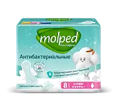 Molped антибактериальные прокладки с крылышками супер 8 шт