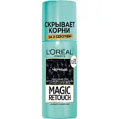 Magic Retouch тонирующий спрей для мгновенного закрашивания отросших корней оттенок черный 75 мл