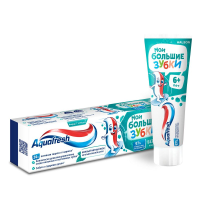 Aquafresh зубная паста детская мои большие зубки от 6 до 8 лет 50 мл 
