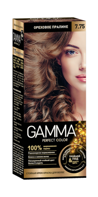 Gamma Perfect Hair стойкая крем краска тон 7.75 ореховое пралине 