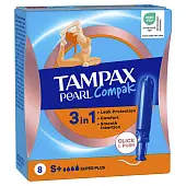 Tampax compak pearl женские гигиенические тампоны с аппликатором super plus single 8 шт