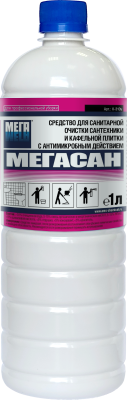Мегасан средство для санитарной очистки сантехники и кафельной плитки с антимикробным действием 1 л 