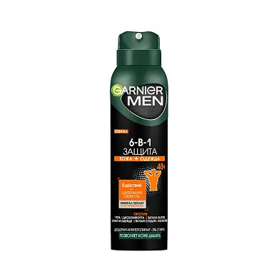Garnier дезодорант антиперспирант спрей для тела men 6-в-1 защита 48 ч мужской 150 мл