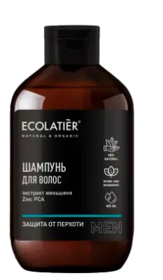Ecolatier Мужской шампунь Защита от перхоти, 400 мл 