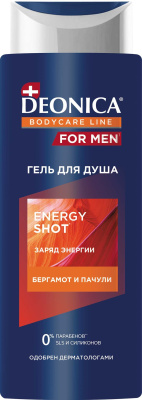 Deonica for men гель для душа energy shot 250 мл 