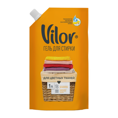 Vilor средство жидкое для стирки цветных тканей 1 л 