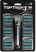 pro 3 мужская бритва 1 станок+ 25 сменных кассет совместимы с gillette blue 3