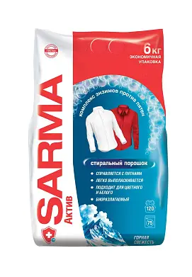 Sarma актив для всех типов стирки горная свежесть 6 кг