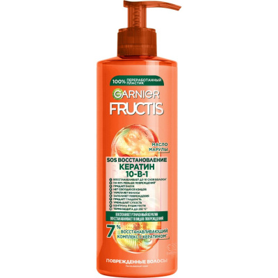 Fructis sos спасатель волос 10 в 1 комплексный несмываемый крем уход против ломкости и секущихся кончиков для термозащиты и восстановления поврежденных волос 400 мл 