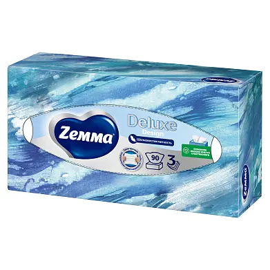 Zemma салфетки для лица 3 х слойные deluxe design 90 шт