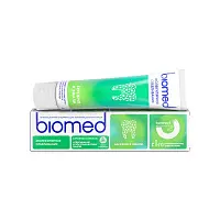 Biomed инновационная зубная паста взрывная свежесть отбеливание и восстановление эмали свежий огурец и мята 65 г