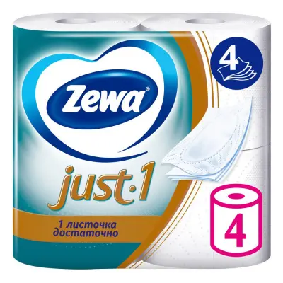 Zewa туалетная бумага джаст 4 х сл 4 рул 