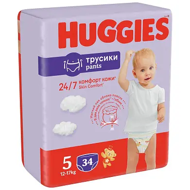 Huggies подгузники трусики 13-17 кг 5 размер 34 шт