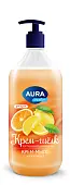 Aura family крем мыло шёлк и цитрус new флакон дозатор 1000 мл