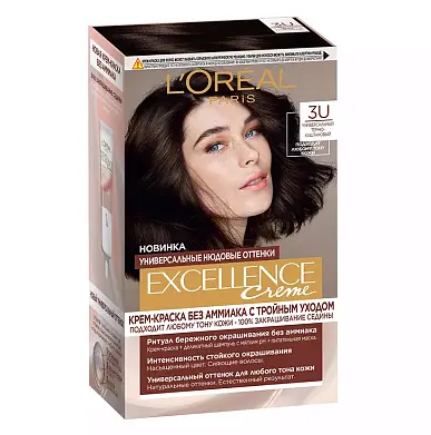 L` Excellence краска для волос 3 универсальный темно каштановый