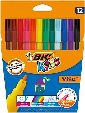BIC Цвет. фломастеры, (кор. 12 цветов)