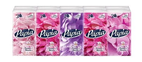 Papia носовые платочки ароматизированные 3-х слойные 10уп по 10 платочков 1 шт=1уп, 1спайка=10 шт
