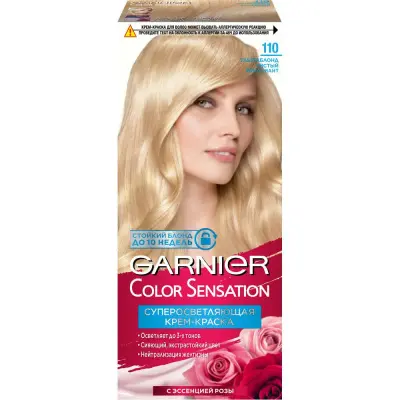 Garnier Color Sensation стойкая крем краска для волос оттенок 110 ультра блонд чистый бриллиант 