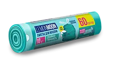 Lemon Moon пакеты для мусора двойная прочность с завязками раздельные 60 л 10 шт