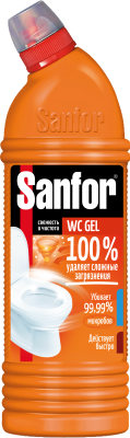Sanfor wc gel средство для чистки и дезинфекции super power 750 мл 