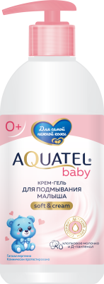 Aquatel baby крем гель для подмывания хлопковое молочко и пантенол 400 г 