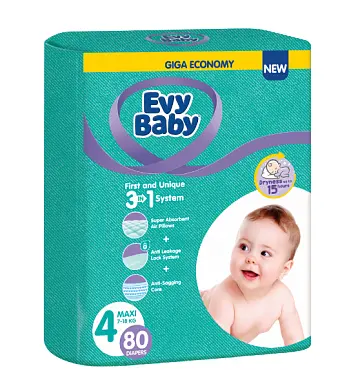 Evy Baby макси гигант подгузники 7-18 кг 80 шт